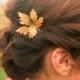 2 Gold Maple Leaf Hair Pins Maple Leaf Bobby Pin Woodland Wedding Rustic Wedding Nature