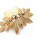 Gold leaf comb large wedding bridal hair comb wedding hair accessories