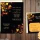 Wedding Invitation - Autumn Leaves in Deep Brown, Orange, and Yellow - Invitation and RSVP Card with Envelopes