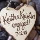 Custom Christmas Ornament Newly Engaged Personalized Couple's Names & Engagement Date She said Yes! Wood Heart Fiance Bridal Shower Rustic