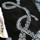 Sucker octopus scarf. Choose silver or black hand silkscreened woven silk.