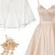 Emiko short silk wedding dress ensemble with pockets complete bridal outfit with matching cape and headpiece