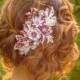 Maia Ivory & Wisteria Bridal Headpiece comb Silk Flowers Swarovski Crystals Hair Jewelry unique alternative