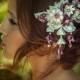 Phoebe  Ivory & Wisteria Bridal Headpiece comb Silk Flowers Swarovski Crystals Hair Jewelry unique alternative