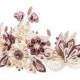 Helene Ivory & Wisteria Bridal Flower Crown Tiara Silk Flowers Swarovski Crystals Hair Jewelry unique alternative