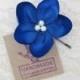 Navy Blue Bridesmaids Flower Hair Pin. Navy Blue Flower Pin. Flower Hair Accessory.