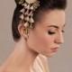 Ume Silk Flowers  Bridal Blush Headpiece Kanzashi Headband Japanese inspired Hair Jewelry unique alternative