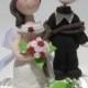 Wedding cake topper, funny wedding cake topper, cake topper, groom tied up by bride