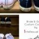 Wedding Converse Bride and Groom Custom Painted Shoes WITH Mini Veils for Bride