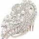Wedding Flower Bouquet Pearl Hair Comb, Swarovski Crystal Comb, Wedding Comb, Bridal Comb, Wedding Rhinestone Comb, Bridal Hair Comb HC0007