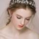 Bridal Floral Hair Vine Tiara Rhinestone, Headpiece,Headband/ Wedding Accessory, Bridal Tiara, Silver Halo, Bridal Tiara, weddings