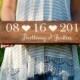 Wedding Date Sign - Wooden Wedding Name Sign - Save the Date Prop - Wedding Photo Prop - Bridal Shower Gift - Rustic Wedding - Wedding Gift