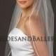 Waist Length Wedding Veil, Rhinestone Edge Bridal Veil, 1 Layer, Extra Sparkle!