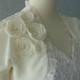 Wedding Bolero Shrug Ivory Satin With Faux Pearls And Lace Trim All Sizes Available