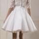 wedding gown,50's  wedding dress, lace, duchess satin, short