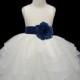 Ivory Flower Girl dress tie sash pageant wedding bridal recital children tulle bridesmaid toddler 37 sash sizes 12-18m 2 4 6 8 10 12 