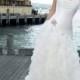 Column Sweetheart Court Train Taffeta and Organza Couture Wedding Dress