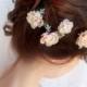 bridal hair hair pins, flower hair pins, bridal headpiece, wedding hair piece, floral hair clips, bridal hair accessories, bridal hair clip