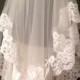 FREE Shipping! Lace wedding veil. Bridal veil. White lace veil. Ivory lace veil.