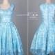 Gorgeous Sky Blue Square Neck Lace Homecoming Dress/Blue Lace Party Dress/Short Prom Dress/Custom Made Bridesmaid Dress DH221