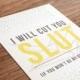 I Will Cut You Slut 'Will You Be my Bridesmaid?' Card in Yellow 