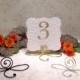 Large Wire infinity Bow table number holders, black, gold and silver table number holders