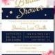 Bridal Shower Invitation, Printable Bridal Shower Invite, Peony Invitation, Shower, DIY, Navy Stripes, Glitter, Birthday,  jadorepaperie