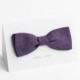 Men's self tie bow tie, dark violet, eggplant - double sided