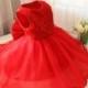 Hot Red Thanksgiving Dress Toddler, Baby Christmas Dress, Newborn Pageant Dress, Baby Tutu 1st Birthday, PD087-1