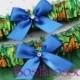 choose bow color - TMNT Teenage Mutant Ninja Turtles fabric handmade into bridal prom garters - wedding garter set - size xs s m l xl xxl