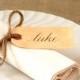 Wedding Table Setting - Rustic Name Cards / Place Cards - Hand Calligraphy - Vintage Inspired / Stained - Envelope Addressing Also Available