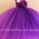 Purple Flower Girl Tutu Dress, Toddler Formal Dress, Long Tutu Dress