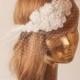 Ivory Lace BIRDCAGE VEIL, Vintage Style Birdcage Veil. Bridal FASCINATOR.