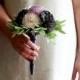 Small toss Ivory lilac dark grey rustic wedding BOUQUET sola Flowers, olive leafs, spring summer wedding, pastel bouquet, bridesmaid, custom