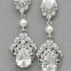 Wedding Earrings, Chandelier Earrings, Bridal Earrings, Vintage Wedding, Crystal Pearl Earrings, Wedding Jewelry