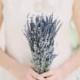 Simple Wedding Bouquet of Dried French and English Lavender