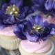Purple Peony Wedding Cake And Cupcake Favours