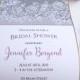 Bridal shower invitation, lace invitation scroll, grey and eggplant floral lace, set of 10
