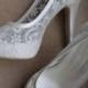 Wedding Bridal shoes, Handmade Lace wedding shoe  + GIFT Bridal Pantyhose #8616