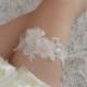 lace bridal garter, wedding garter, bride garter ,wedding set  lace garter , rhinestone beaded floral garter,light pink rosette garter