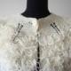 Ivory wedding bolero shrug / elegant vintage bridal accessory