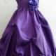 Flower Girl Dresses - PURPLE with Purple Pick Up Dress (FD0PU1) - Wedding Easter Bridesmaid - For Children Toddler Kids Teen Girls