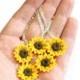 SET of 5 Sunflower Necklace,Sunflower Jewelry,Gifts,Yellow Sunflower Bridesmaid,Sunflower Flower Necklace,Bridal Flowers,Bridesmaid Necklace