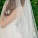 Bridal veil- double layer veil- fingertip veil-drop veil-wedding veil- gold lace veil- circle blusher veil- style 120
