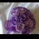 Satin rose wedding bouquet in Orchid and Grape wine