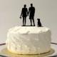 BEACH COUPLE + Dog Silhouette Wedding Cake Topper With Pet Dog Family of 3 Silhouette Wedding Cake Topper Bride and Groom Pet Beach Themed