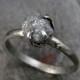 Raw Rough UnCut Diamond Engagement Ring Rough Diamond Solitaire 14k white gold Conflict Free Diamond Wedding Promise byAngeline