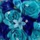 Malibu Blue & Royal Blue Rose Wedding Bouquet, Malibu Blue Bouquet, Royal Blue Turquoise Bouquet, Royal Blue Bouquet, Turquoise Bouquet