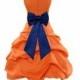 Orange Flower Girl Dress tiebow sash pageant wedding bridal easter recital children bridesmaid toddler childs size 2 4 6 8 10 12 14 16 #808