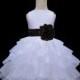 White organza Flower Girl dress sash pageant wedding bridal children bridesmaid toddler elegant sizes 12-18m 2 2t 3t 4 5t 6 6x 8 10 